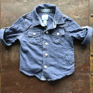 3/$15 Baby Gap 8-12mo Blue Button Up Shirt
